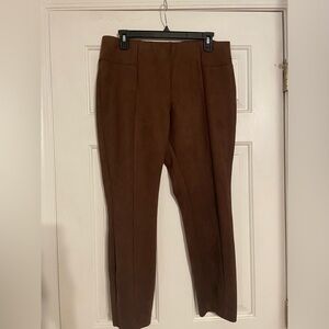 Brown Seude-like Material Leggings Size L